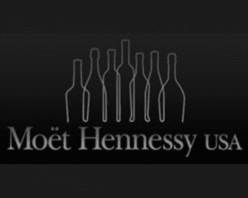 A black and white logo of moët hennessy us.