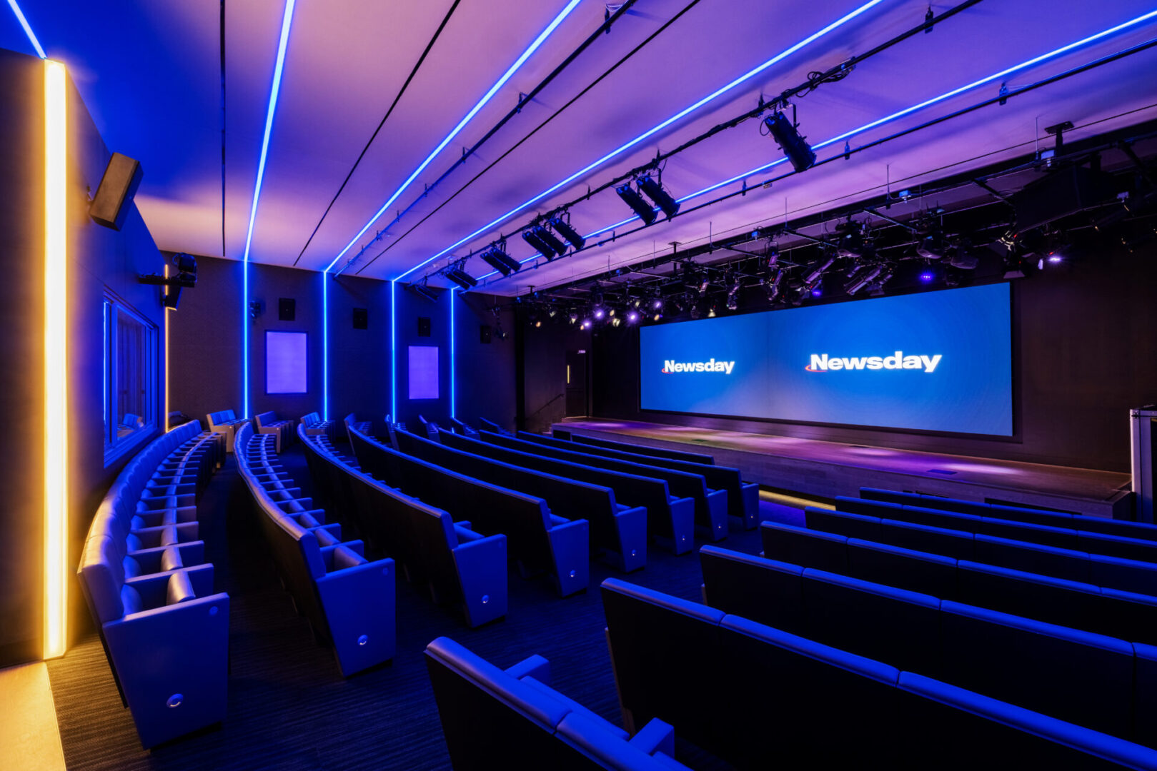 Newsday studio audience seating area.