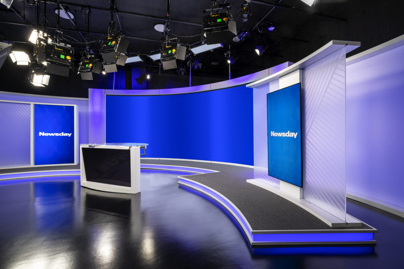 Newsday television studio set.